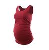 Maternity Basic Tank Top Mama Clothes Sleeveless Women's Solid Side Ruching Vest