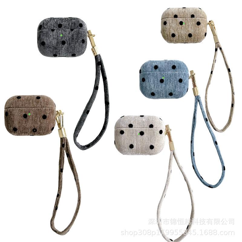 Suitable for AirPods 1 generation wireless earphone cover first generation polka dot fine velvet shell pro1 generation third generation hard case