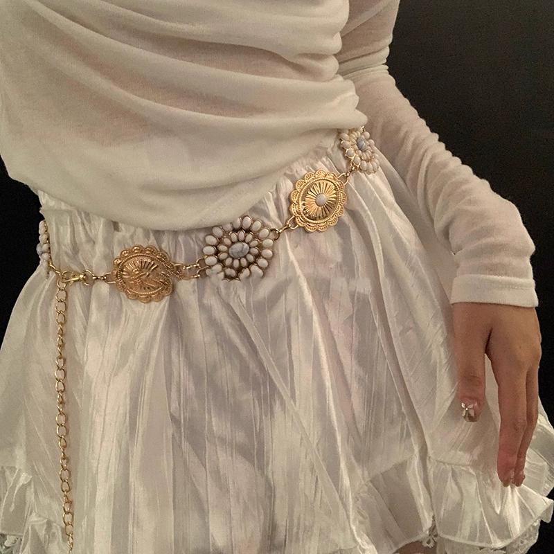 Retro Versatile Ethnic Style Metal Bohemian Waist Chain Belt For Women Fashion Waist Seal Body Decor Accessories