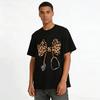 Leopard Print Bow Stethoscope Graphic Nurse Themed Casual Top Pure cotton T-shirt