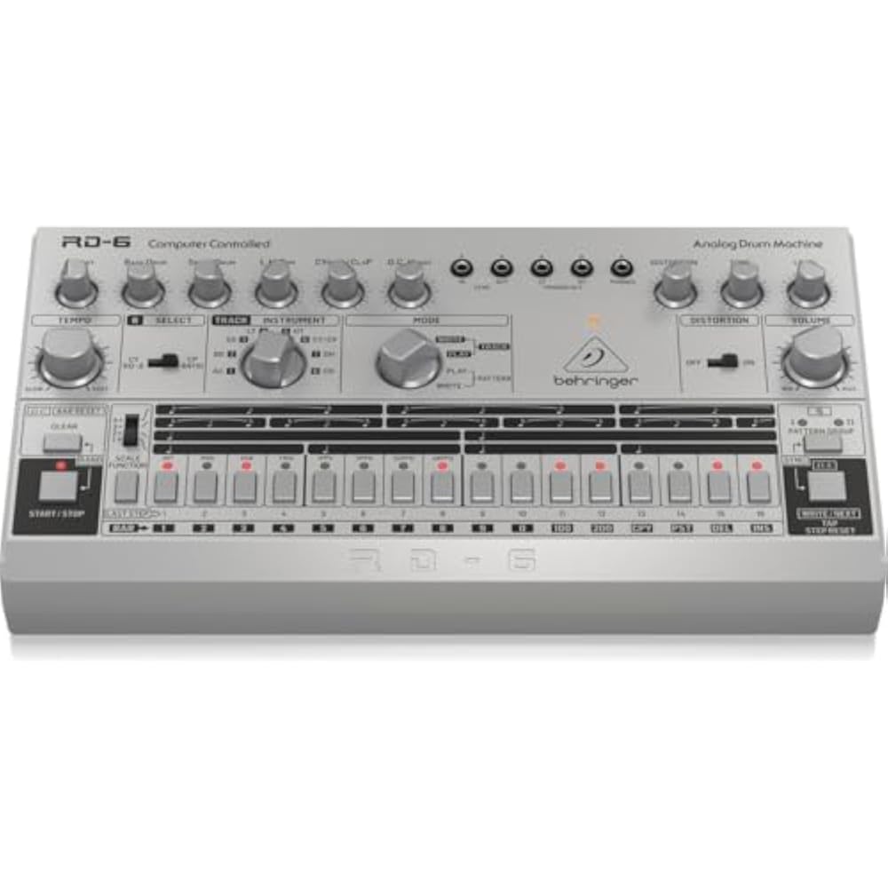 Behringer RD-6-SR Analog Drum Machine USB/DIN MIDI Compatible 16 Step Sequencer with Analog Disto...