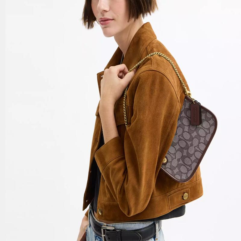 Coach Swinger 20 Classic Monogram Leather Handbag Small Women Handbags Oak Maple CDG68-B4S0M