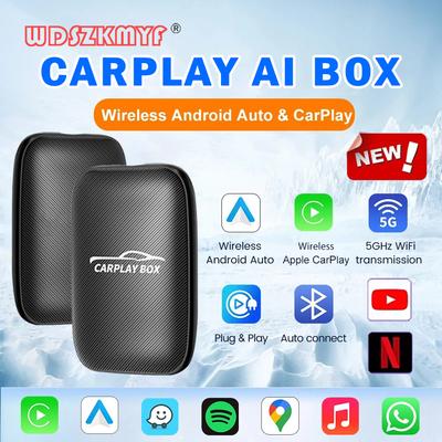 3 In 1 Smart Box Wireless Carplay Android Auto Adapter Wired Android Auto Cars Smart Ai Box WiFi TF Card For Netflix Youtub