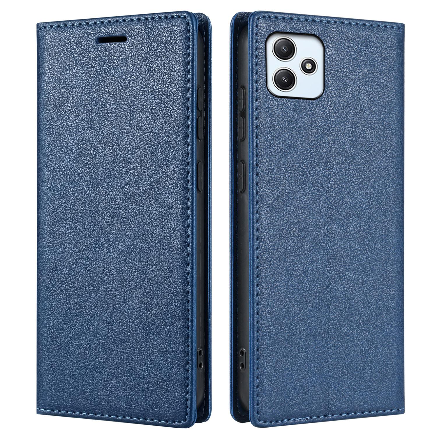 

BKS-001 For Xiaomi Redmi 12 4G/12 5G (Global)/Poco M6 Pro 5G Case Magnetic Leather Flip Cover Blue