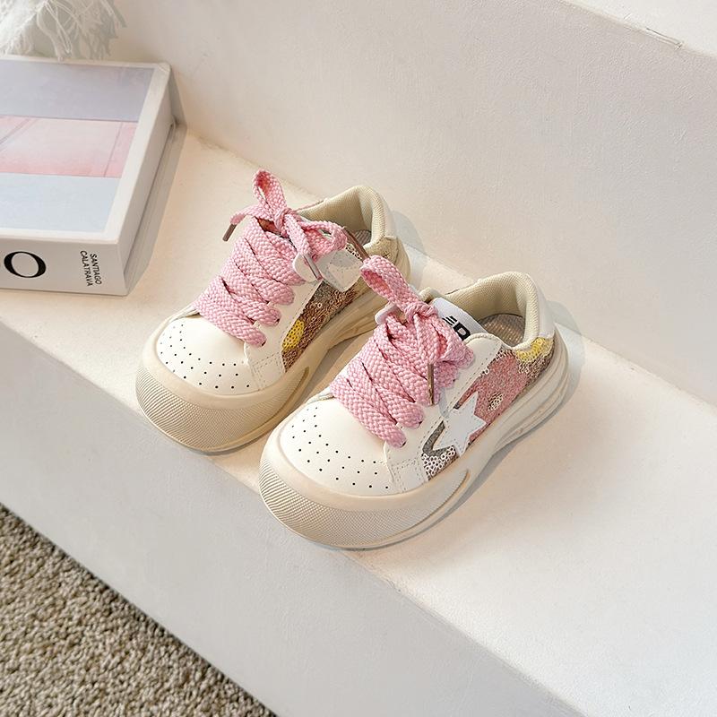 

Children s low-top sneakers, new autumn style, girls casual shoes, soft-soled sneakers, Korean-style versatile white shoes 26the Length Within the C розовый