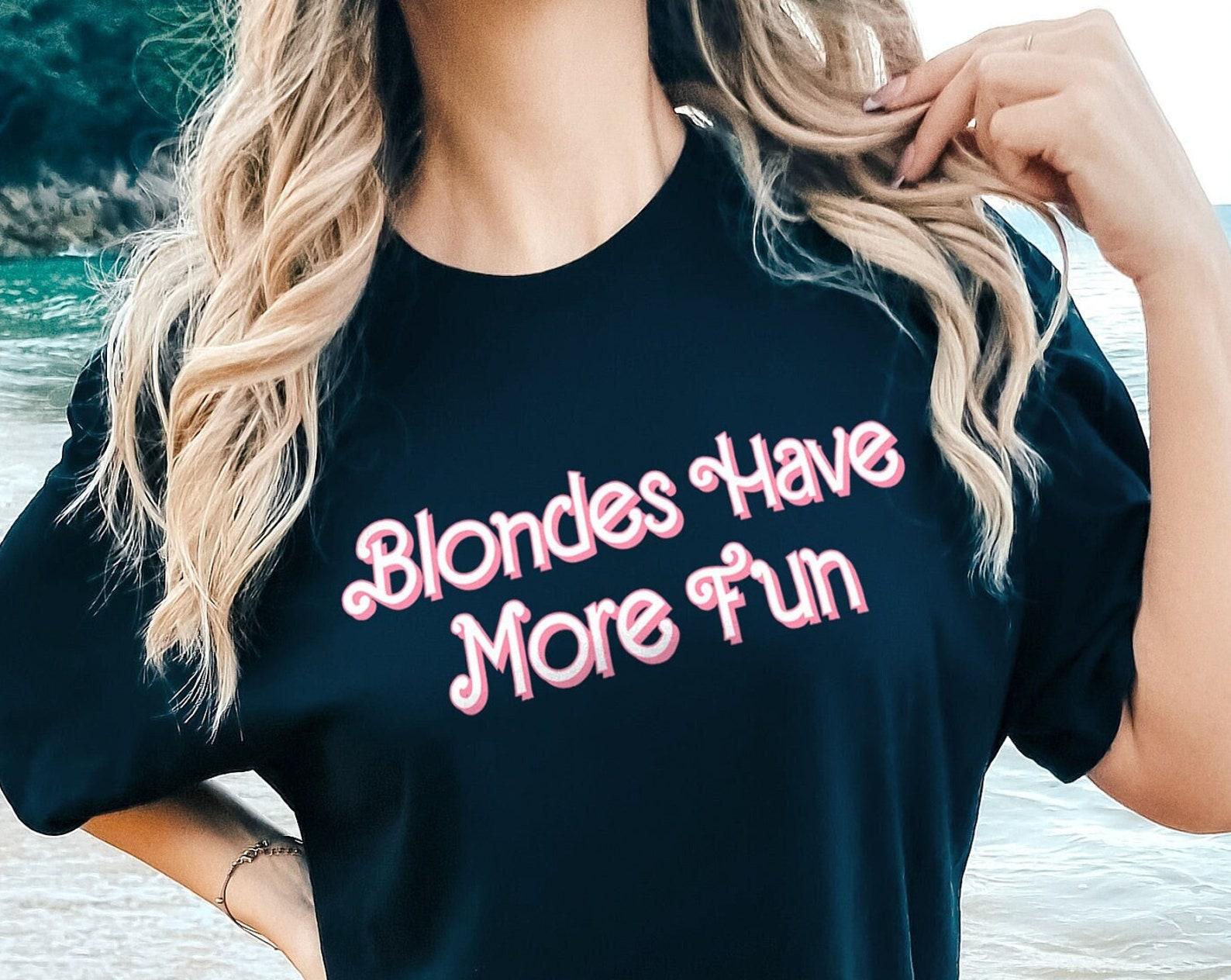 Blonde T-Shirt: Blondes Have More Fun Graphic Tee, Ring Spun Cotton (Unisex Fit) S