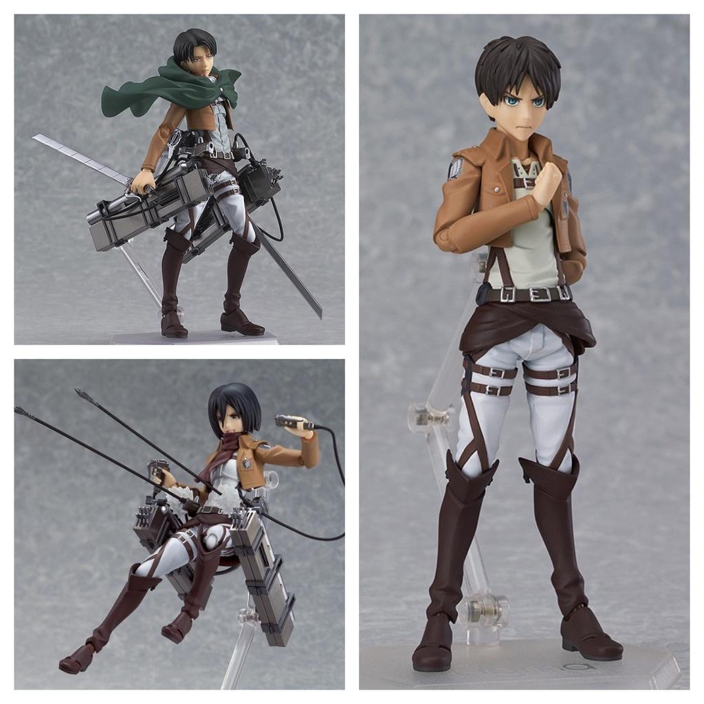 Attack On Titan Figma 15cm PVC Aksiyon Figürü Modeli Levi Eren Mikasa