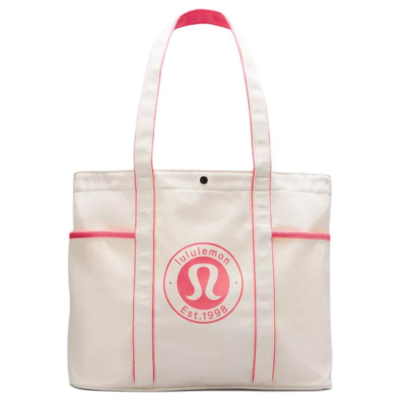 Lululemon Daily 20L Multi-Pocket Canvas Tote Shopping Bag Unisex Tote Bags Glossy-Pink LU9BN2S-065054 Glaze Pink Color 18260₽