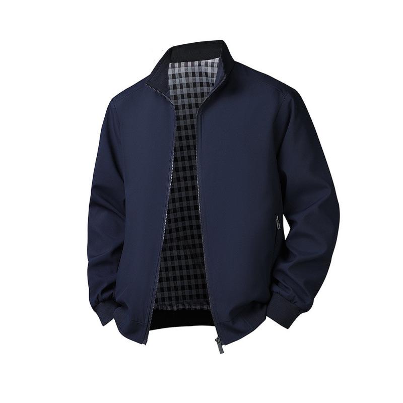 Plus Size Men's Business Stand-up Collar Casual Jacket for Autumn and Winter