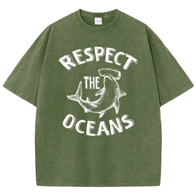 Respect The Coeans Printed Men'S Tshirt Lovely Loose Fitting T-Shirt Outdoor Retro T-Shirts Holiday Outdoor Short Sleeved