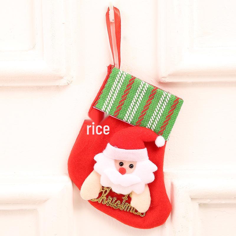 Weihnachtsszene Strumpfbeutel - Kleiner Anhänger & Süßigkeitenhalter für Kinder