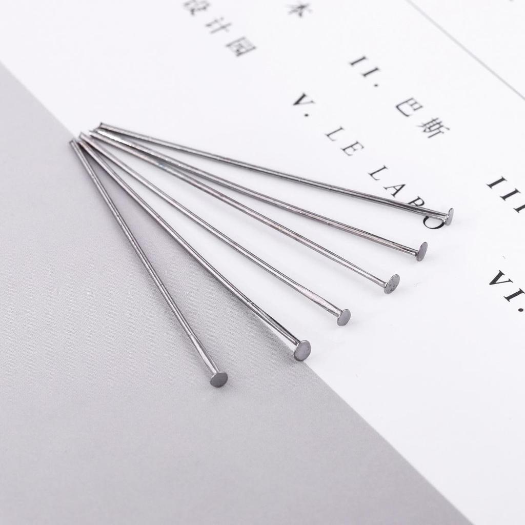 200 Stück Flachkopf Öse Flachkopfstift Eisennadeln Perlen Zubehör für Schmuckherstellung DIY Zubehör Ohrring