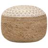 Ottomans, Footstools & Poufs Handmade Pouffe White 45X30 Cm Jute