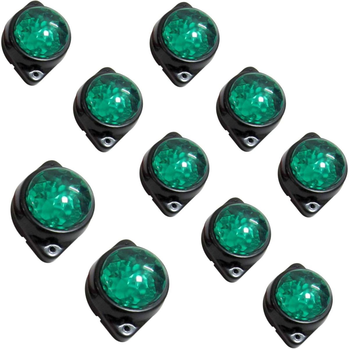 

APSMOTIV 10Pcs Round Green LED Rear Side Marker Clearance Lights Indicator for RV Camper Motorhome Truck Trailer 24V Side Marker зелений