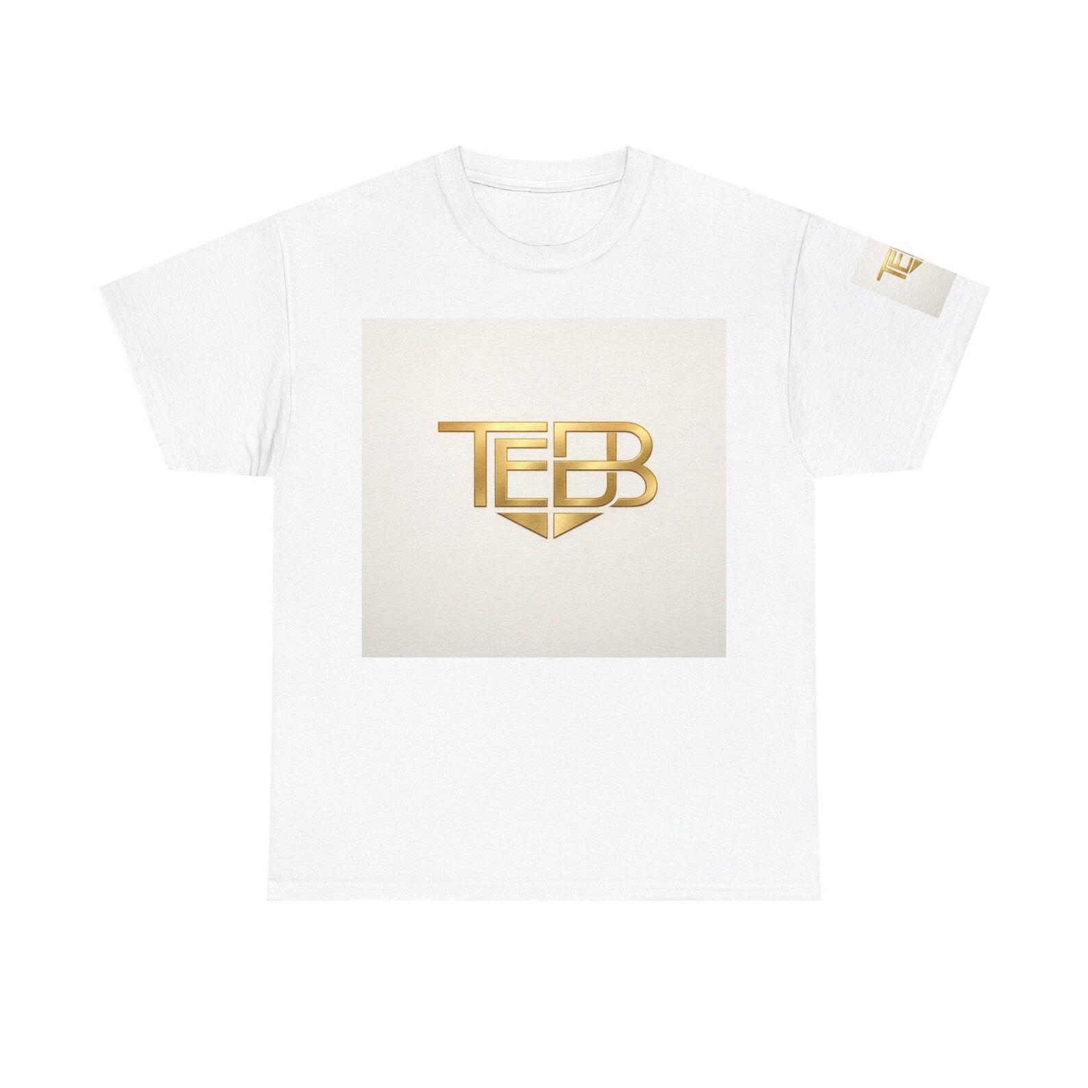 Gold TEB Logo Tee | Monogram Logo T-Shirt, Minimal Streetwear L