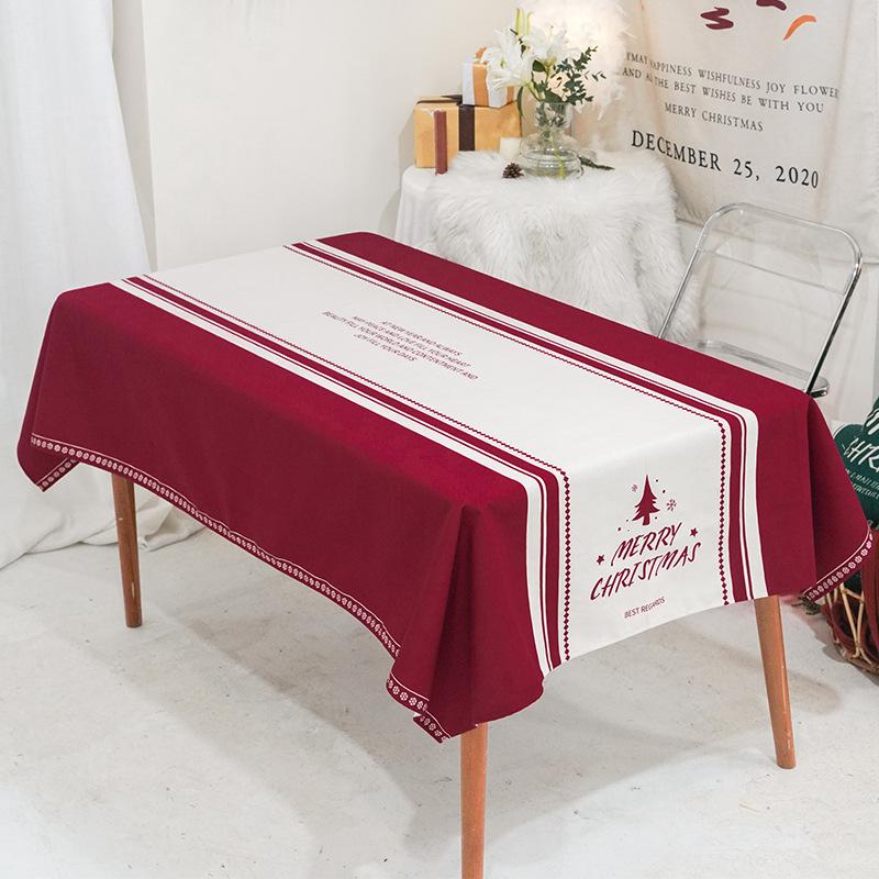 Novoroční dárek Vánoční série Vodotěsný Běžný ubrus na stůl Zesílený Obdélníkový Ubrus na jídelní stůl Ubrus na konferenční stolek