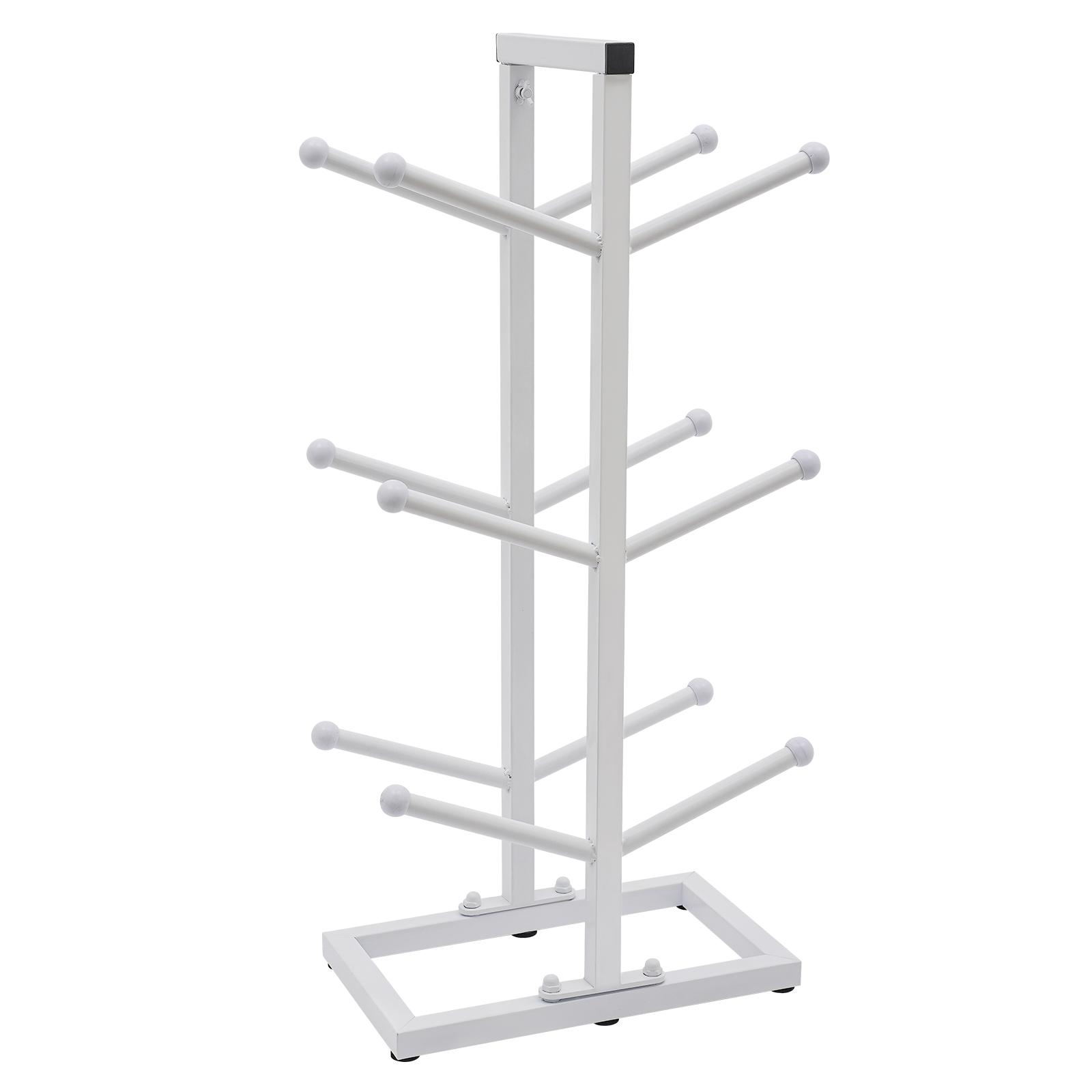 

6-Ball Basketball Organizer Rack 3-Tier Heavy Duty Put Ball Football Storage with Non-Slip Base & Arc Hook Design,for Home белый