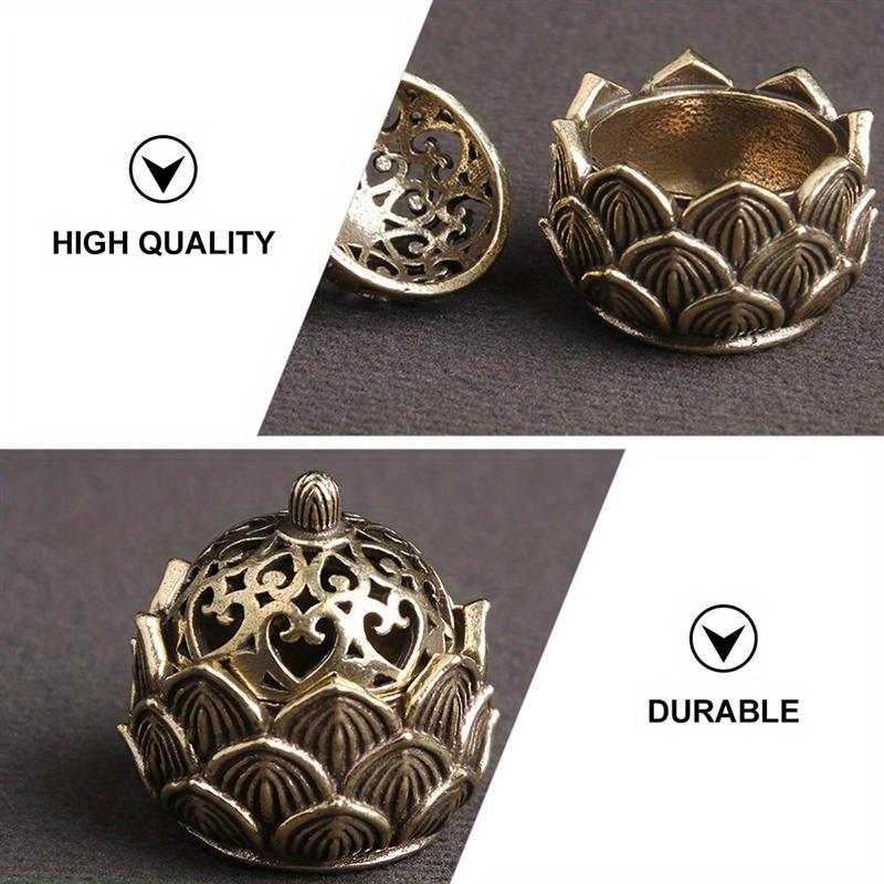 2pcs Decorative Incense Burner Copper Incenser Holder Censer Desktop Ornament for Shop Office Home