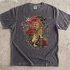 Japanese Tiger Shirt, Linocut Style Wildcat Shirt, Traditional Tattoo Graphic Tee, Vintage Boho Shirt, Ukiyo-e Art Streetwear