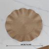 6Pack Round Placemats Solid Color Ruffles Woven Washable Table Mats for Dining Table Heat Resistant Non-Slip Kitchen Accessories