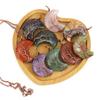 Moon Shape Design Natural Crystal Pendant Necklace With Tree Of Life Design For Women