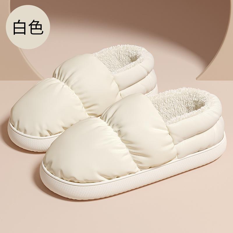 Bag heel cotton slippers winter waterproof velvet indoor household winter plush cotton shoes winter