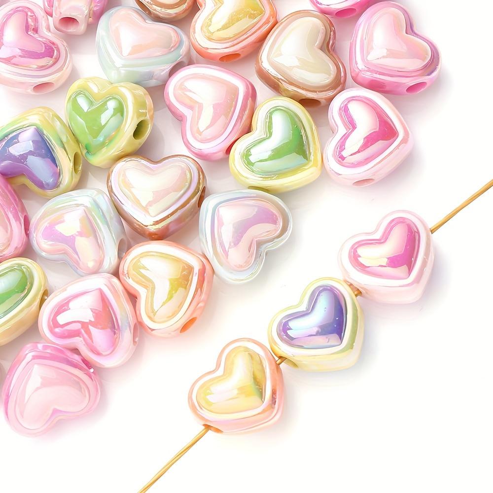 

30 шт. Y2K AB Цветные акриловые бусины в форме цветка с большими отверстиями для изготовления резинок для волос, браслетов и подвесок для телефона своими руками