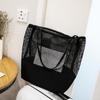 Women's Mesh Hollow Out Sandy Beach Package Large Capacity Shoping Shoulder Bag Canvas Female Tote Bags