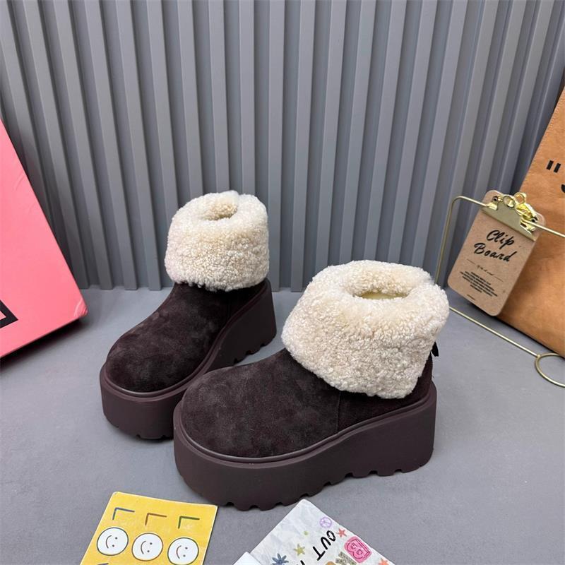 Hair-increasing snow boots Children's year-old piled thickened-soled mango-headed Birkenstock cotton shoes