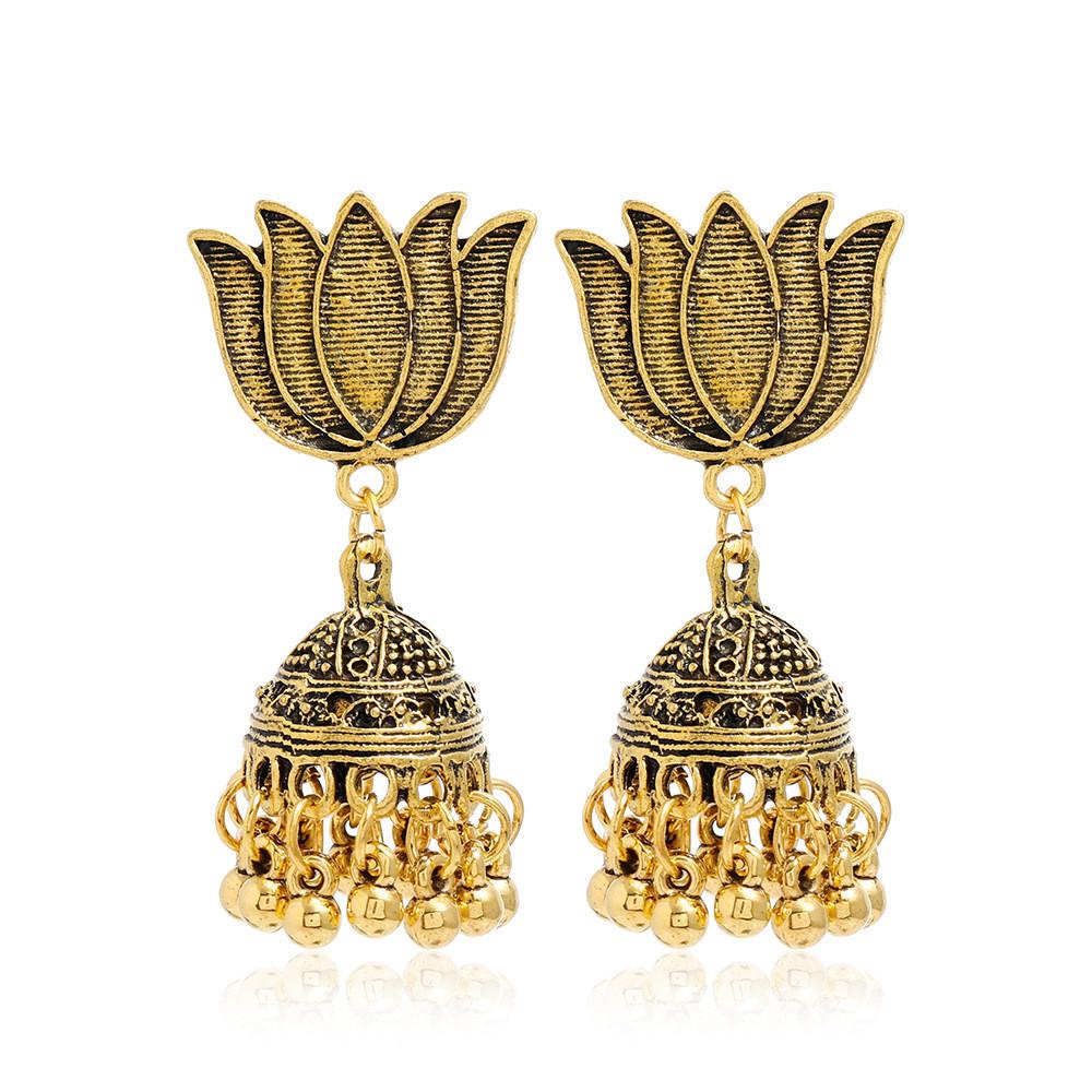 And Gold Silver Tone Alloy Jhumka Earrings With Vintage Style For Women