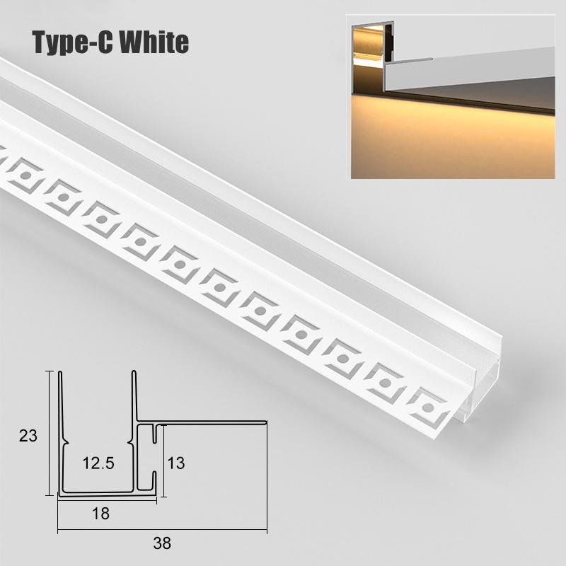 

0,5 м/1 м потолочный верхний угловой светодиодный алюминиевый профиль безрамный встраиваемый канал светящаяся штукатурка линия настенный декоративный линейный светильник 0.5mX1pc