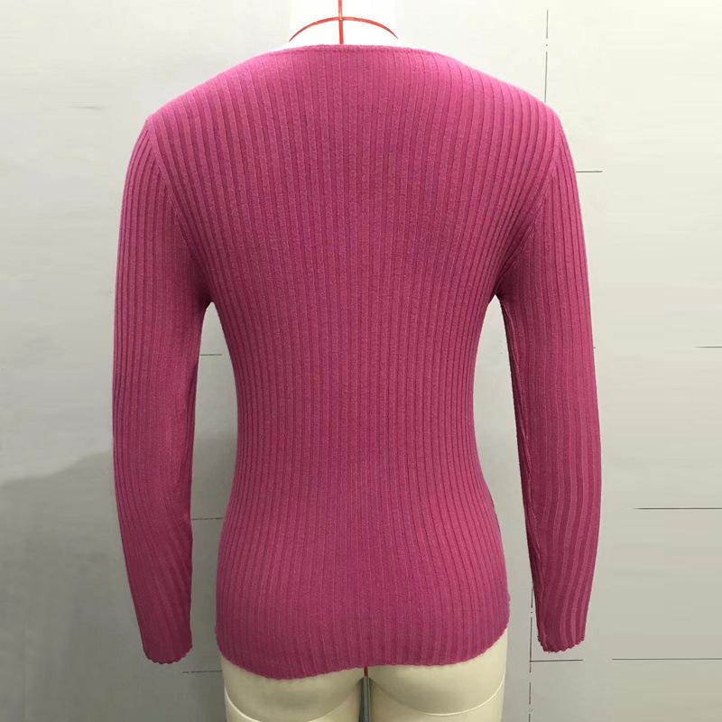 Podzim Zima Pletený svetr pro ženy Pulovry a svetry s dlouhým rukávem Dámské Základní úplety Topy