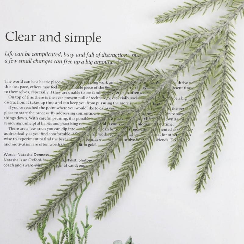40Pieces Faux Pine Stems For Christmas Tree Decors Realistic Needle Weather Resistant Long Time Holiday Ornament