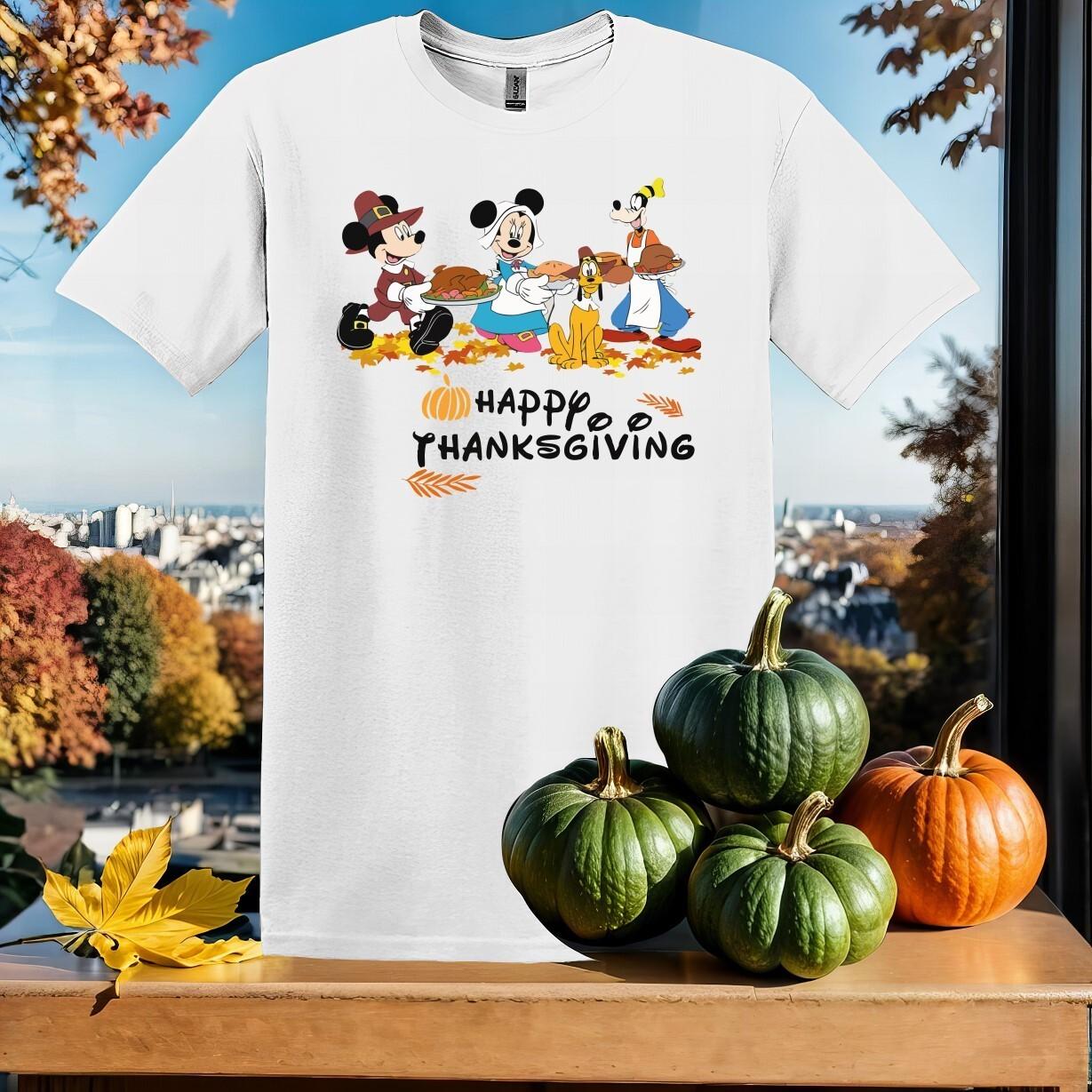 Disney Mickey and Friends Happy T-shirt T shirt Men Women Unisex Tshirt SY208 S