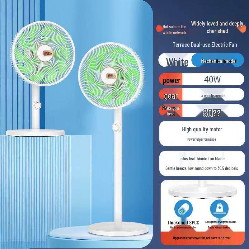 Ventilatore Elettrico da Tavolo e da Pavimento Nanji Ren - Vento Forte, Risparmio Energetico, Basso Rumore per Soggiorno