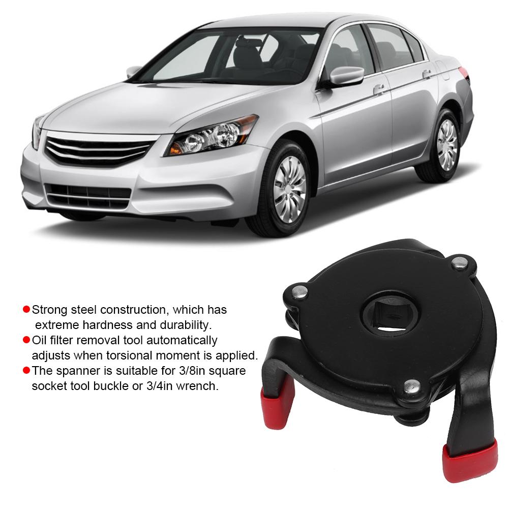 53 108mm Oil Filter Wrench 3 Jaws Adjustable Removal Spanner Universal Car Repair Tool