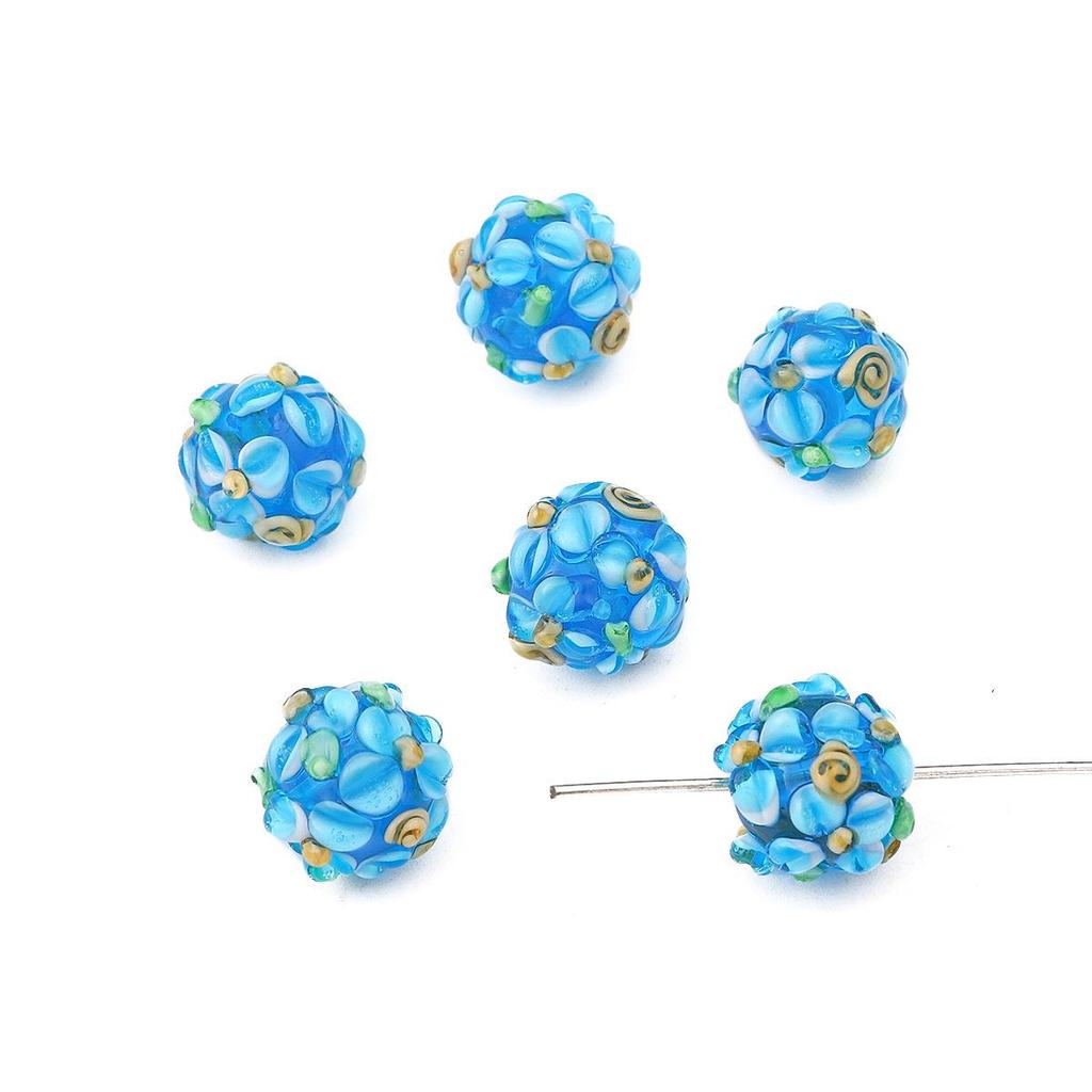 Vícevrstvá sada šperků s květinovými korálky: Náramek, Náhrdelník, Náušnice, Spona do vlasů, Přívěsek DIY Doplňky