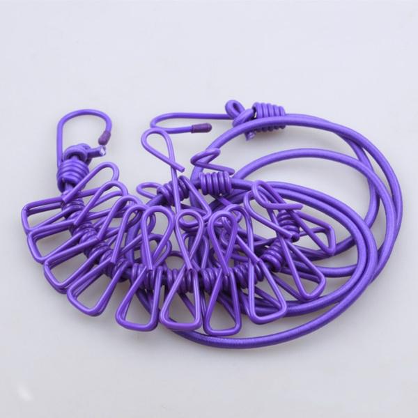 1PC Camping Travel Stretchy Outdoor Windproof Clothesline With 12 Clamp Clips Home Drying Line Washing Clothes Line Rope