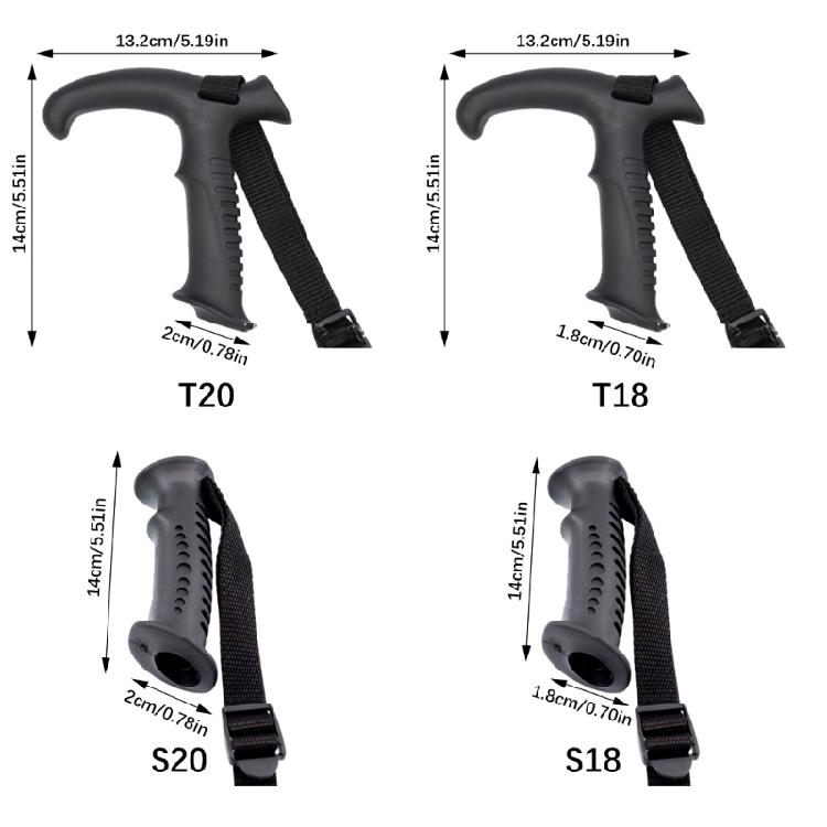 T Shape Hiking Poles Grip Shocked Absorbing Hiking Staff Handle Ergonomic Trekking Poles Handle Grip Replacement
