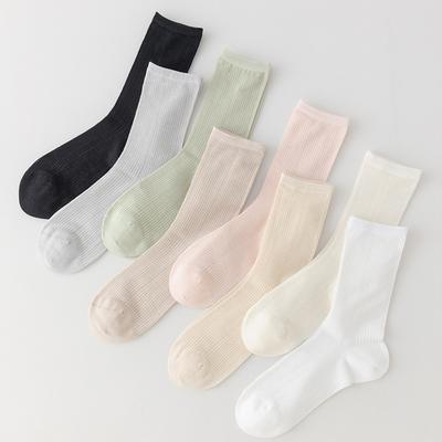 Damen Sommer Ultra Dünn Freizeit Mesh Atmungsaktiv Einfarbig mit Knochenlosem Tube Eis Socken