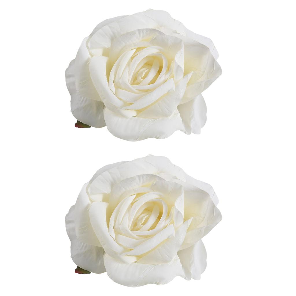 Set Of 2 Decorative Rose Design Curtain Clips Holdbacks Polyester Fabric For Living Room Bedroom Decoration