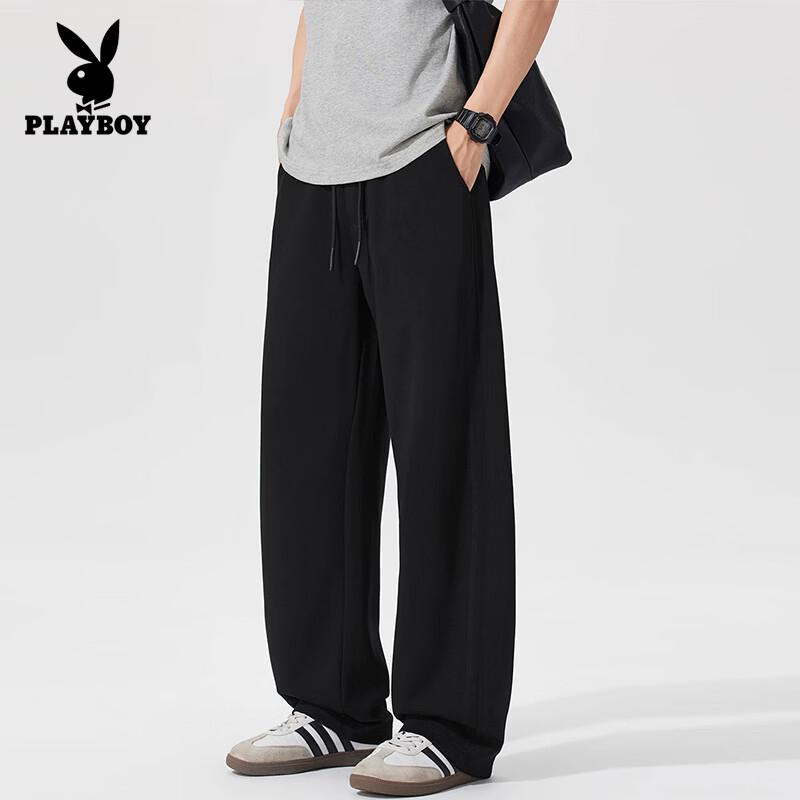 PLAYBOY Men's Casual Relaxed Fit Straight Leg Trousers