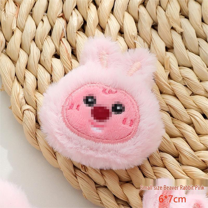 Adorable Plush Bear & Rabbit Brooch Keychain for Kids & Women - Cute Bag or Pin Accessory