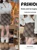 Women's Retro Wool Plaid A-line Skirt - High Waist, Slimming, Anti-exposure, Hip-hugging, Short Korean Style for Autumn/Winter