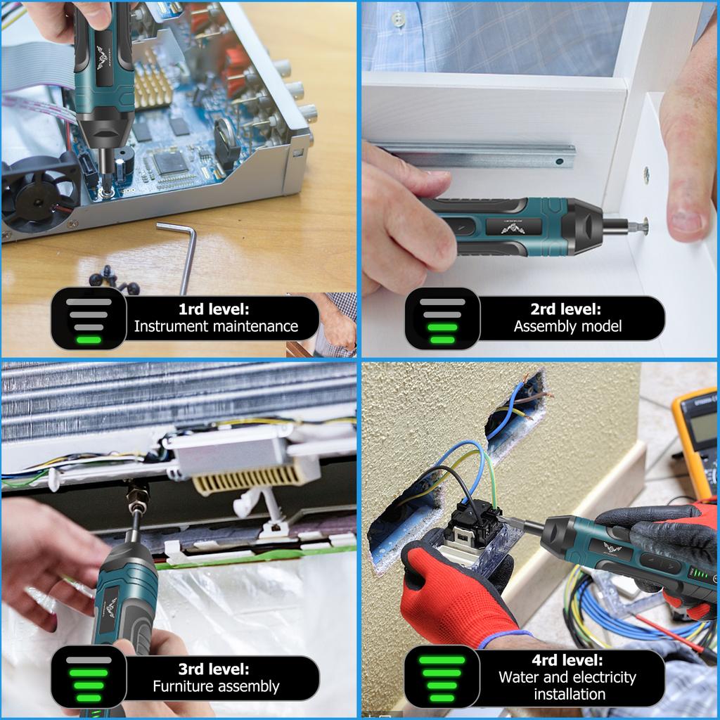 Electric Cordless Screwdriver Small 3.6V Small Screwdriver Set with 5N.m Max Adjustable Torque for Daily and Light Industrial