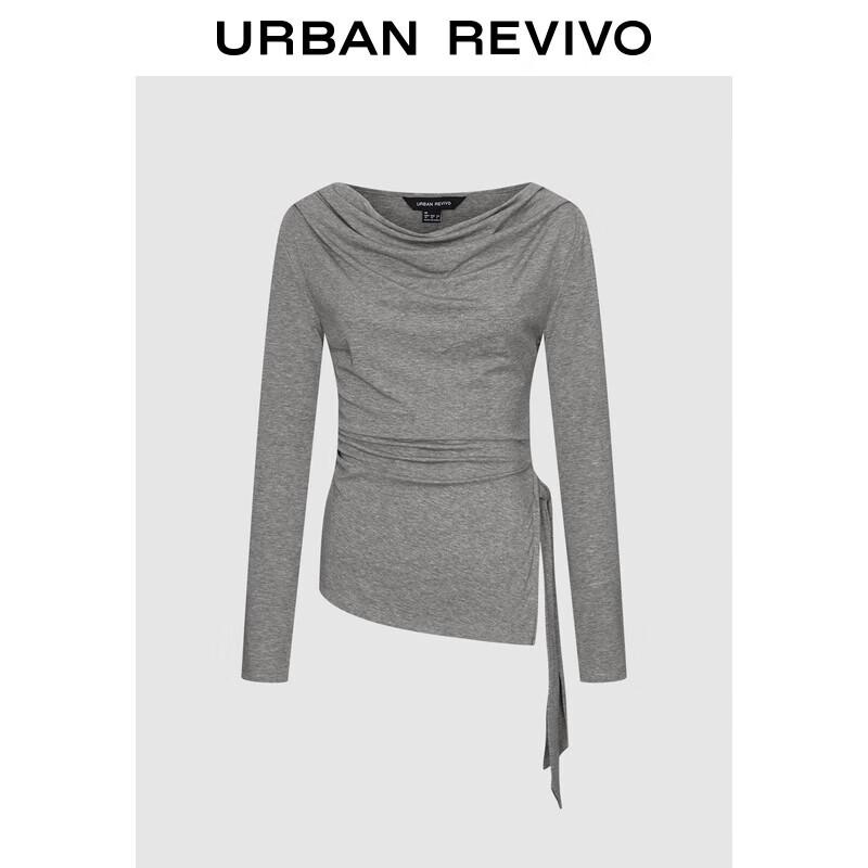 Осенняя футболка UR 2025 с драпировкой, завязками и длинным рукавом XL