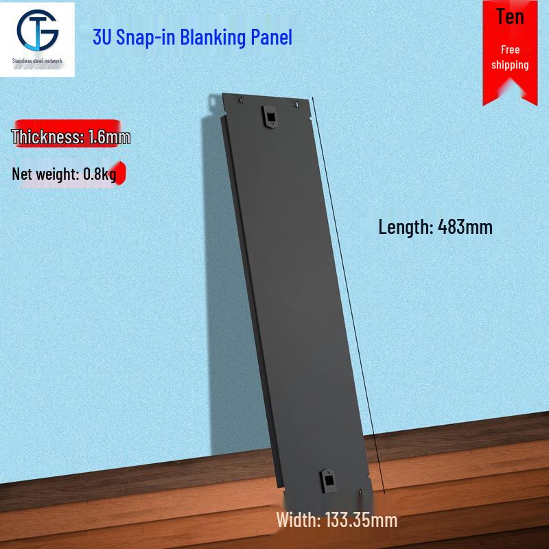 19-inch Black Rack Mount Blank Panel with White Back - Available In 1U, 2U, 3U, 4U, and 6U Sizes.