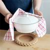 1Pc 50x70cm White Red Plaid Striped Cotton Tea Towel Kitchen Table Napkin Cleaning Cloth Xmas New Year Decor