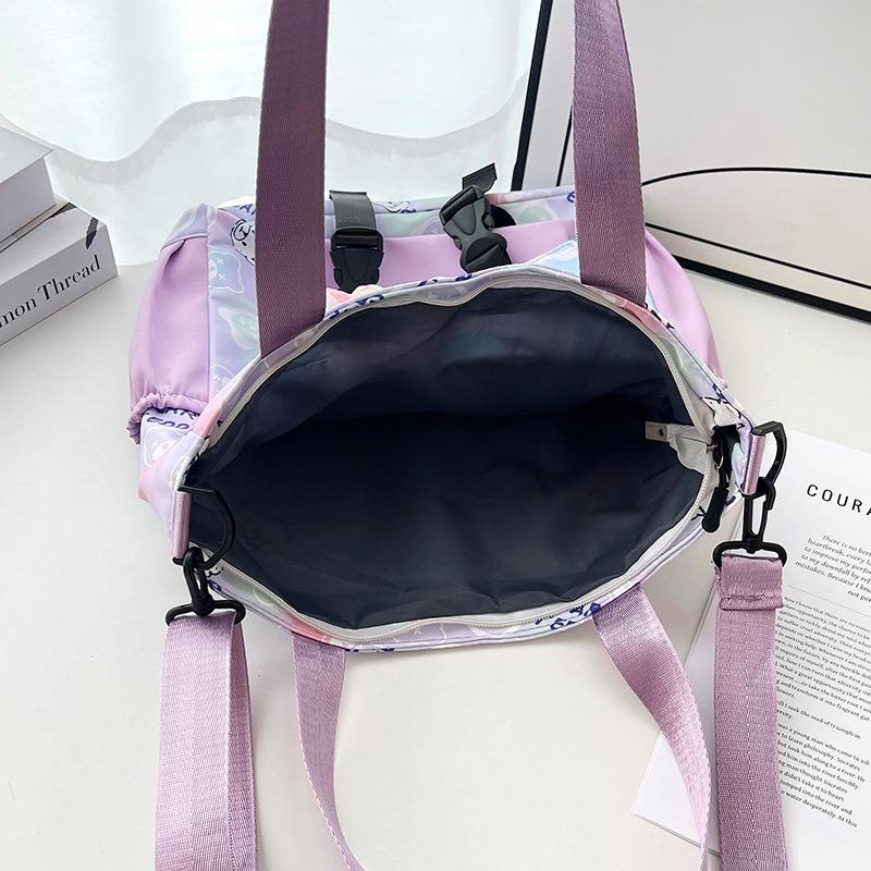 Student Tutoring Bag Harajuku Simple Printed Messenger Bag Student Shoulder Bag Portable Class Cartoon Tote Bag