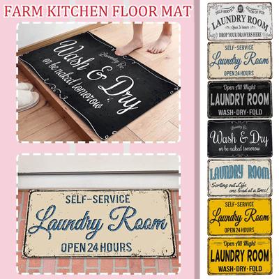 Laundry Room Carpet Anti-Slip FarmhouseS Kitchen Floor Mats Bathroom Laundry Room Decorative Accessories